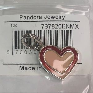 Pandora Pink Asymmetrical Heart Dangle Charm S925 Ale